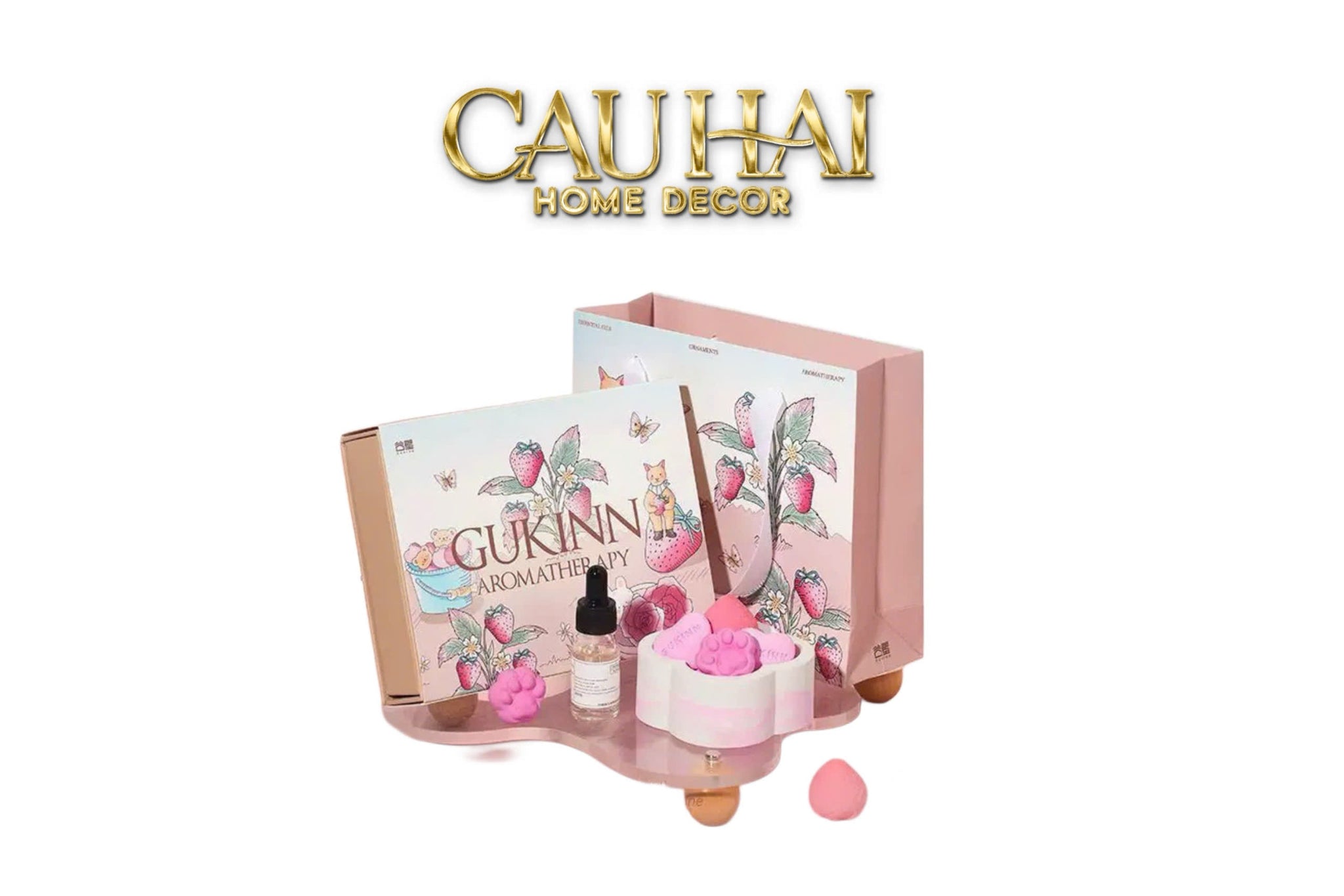 HOME FRAGRANCE - GIFT SET ĐÁ KHUẾCH TÁN SAKURA PUPPY AROMA STONES SET - CẬU HAI HOME DECOR