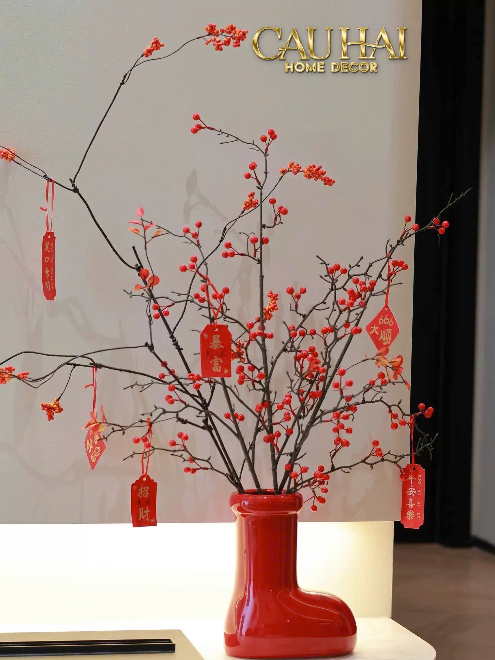 FÊTES COUTURE - BÌNH HOA ROUGE GLOSSY BUBBLR BOOT VASE - CẬU HAI HOME DECOR