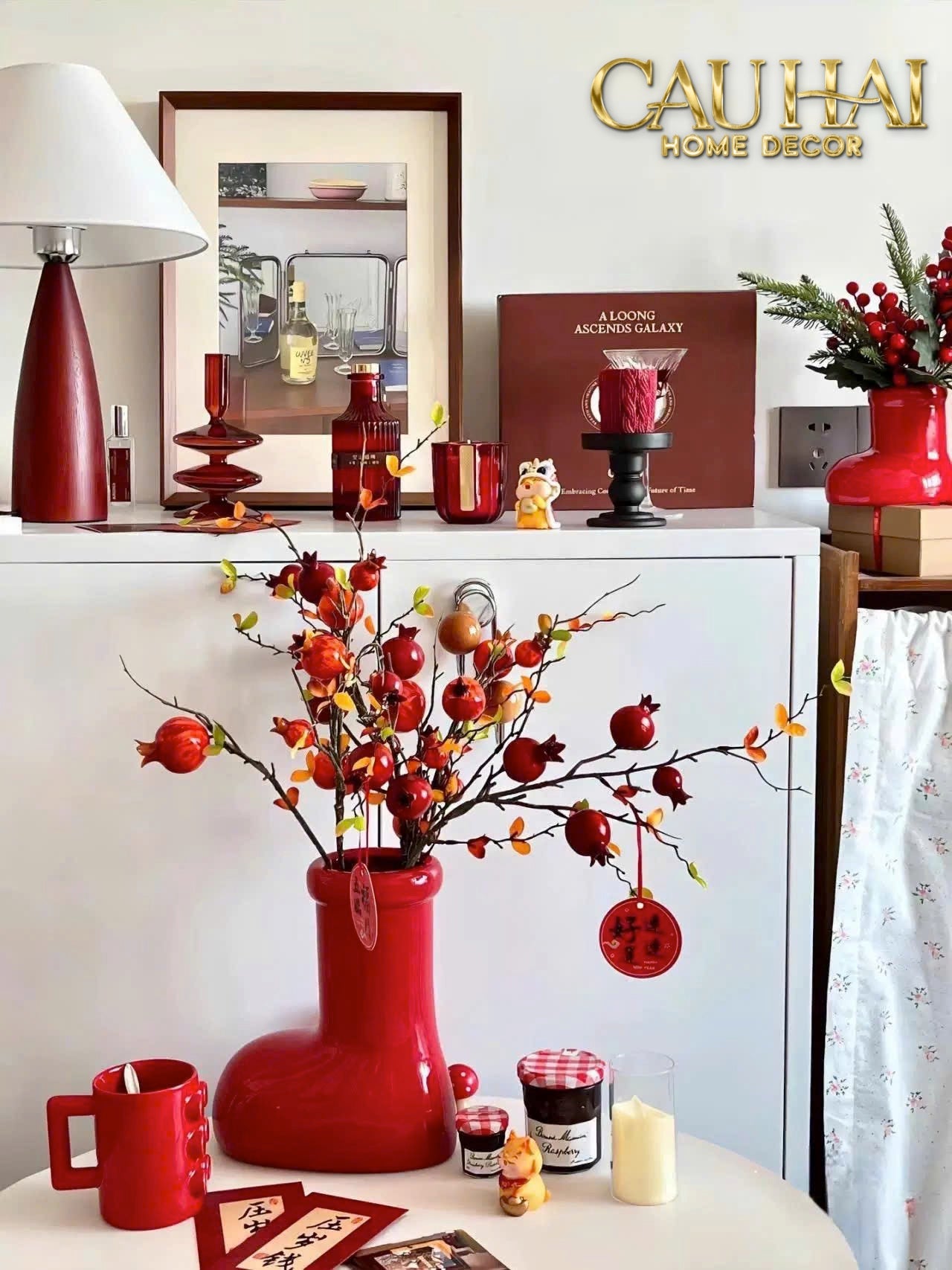 FÊTES COUTURE - BÌNH HOA ROUGE GLOSSY BUBBLR BOOT VASE - CẬU HAI HOME DECOR