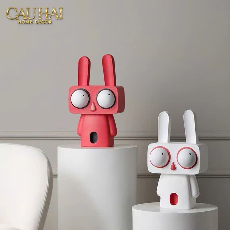 TƯỢNG THỎ ARTTOON BUBBLEGUM WOO LAPIN H33 - CẬU HAI HOME DECOR