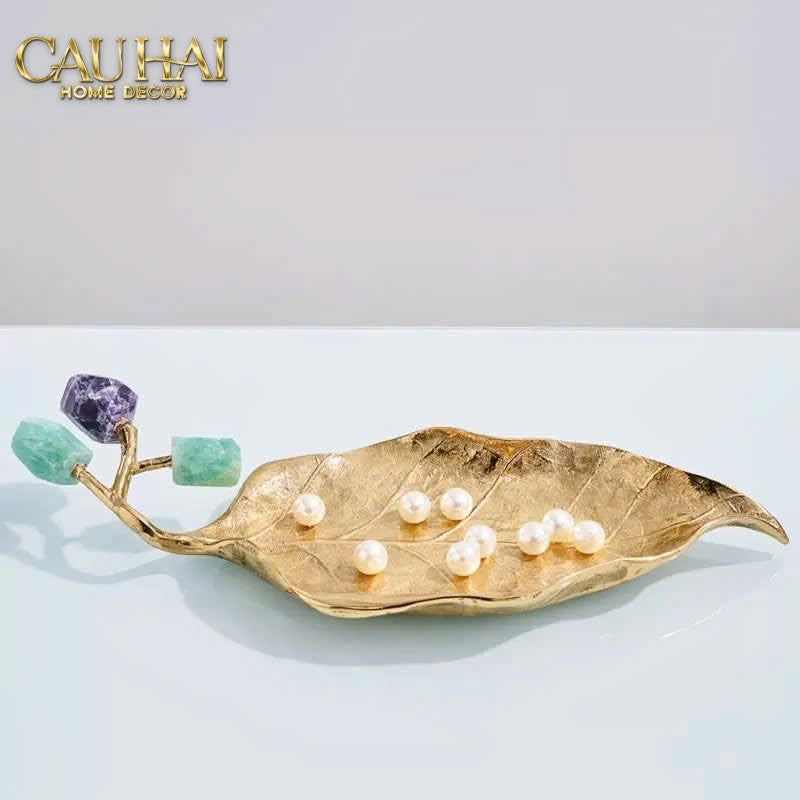 HOME COUTURE - ĐĨA ĐỒNG LUSSO GEMSTONE BRASSON DISK D27-CẬU HAI HOME DECOR