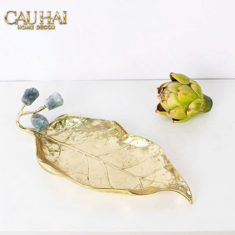 HOME COUTURE - ĐĨA ĐỒNG LUSSO GEMSTONE BRASSON DISK D27-CẬU HAI HOME DECOR