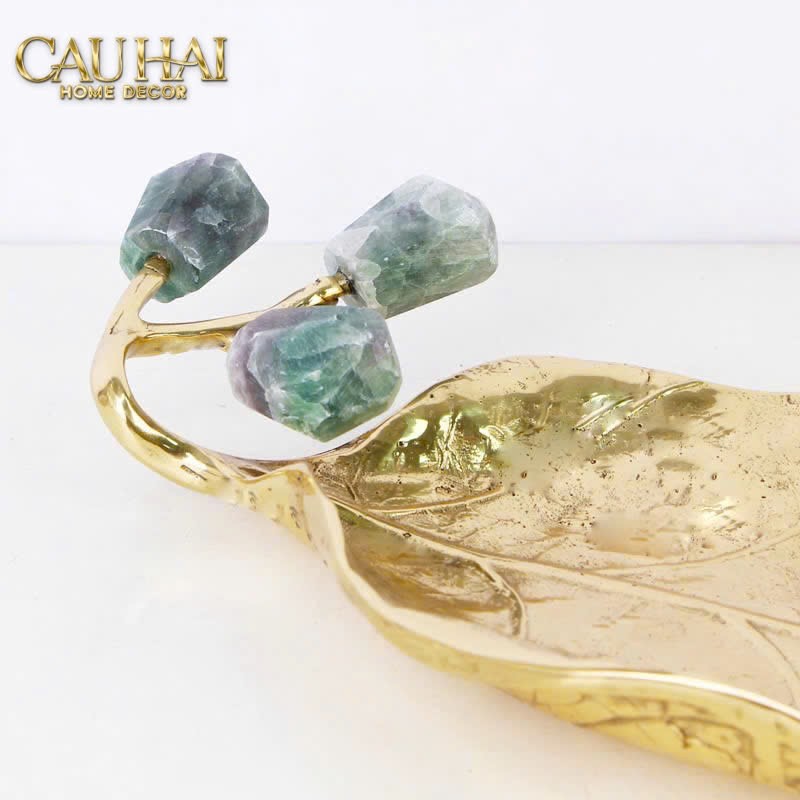 HOME COUTURE - ĐĨA ĐỒNG LUSSO GEMSTONE BRASSON DISK D27-CẬU HAI HOME DECOR