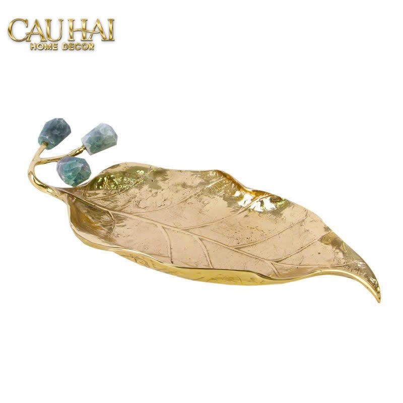 HOME COUTURE - ĐĨA ĐỒNG LUSSO GEMSTONE BRASSON DISK D27-CẬU HAI HOME DECOR