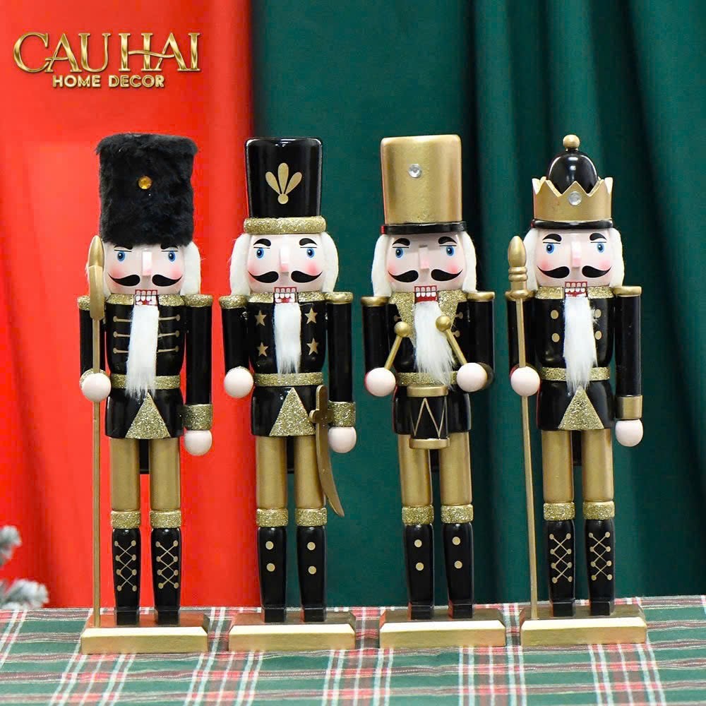 FÊTES COUTURE - SET 2 TƯỢNG NUTCRACKER ALLURE D'Or MINUIT IMPÉRIAL H30 - CẬU HAI HOME DECOR