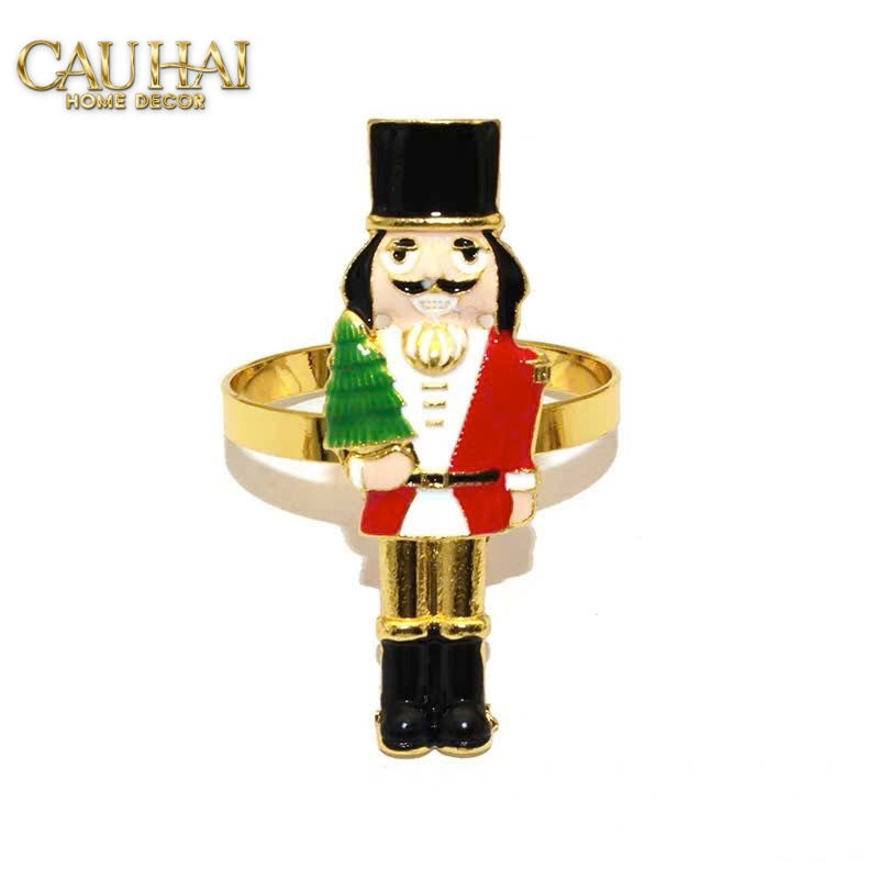 FÊTES COUTURE - VÒNG KHĂN ĂN - NAPKIN RING NUTCRACKER MISTLETOE - CẬU HAI HOME DECOR