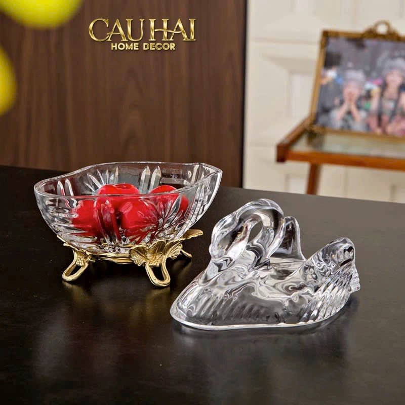 HOME COUTURE - LỌ KẸO THIÊN NGA SWAN DE L’ATHÈNES CRISTAL BONBONNIÈRE - CẬU HAI HOME DECOR