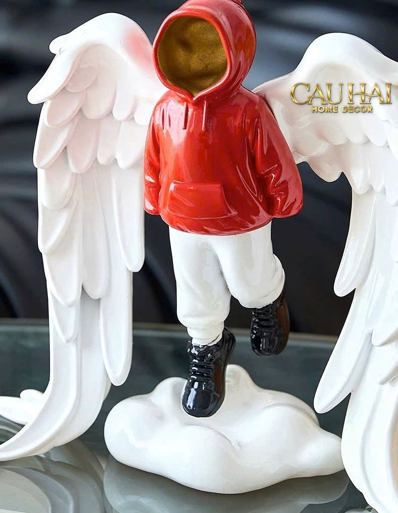 TƯỢNG URBAN STREET ART ANGEL RED HOOD SERAPHIM - CẬU HAI HOME DECOR
