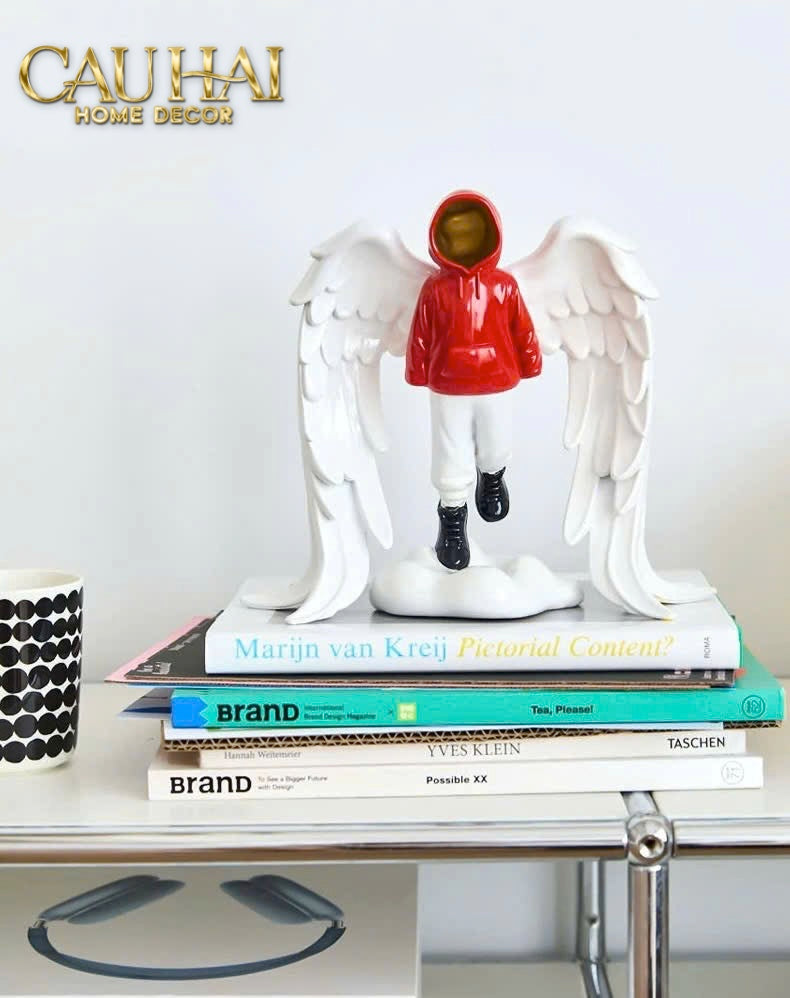 TƯỢNG URBAN STREET ART ANGEL RED HOOD SERAPHIM - CẬU HAI HOME DECOR