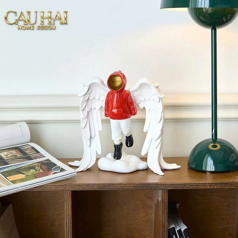 TƯỢNG URBAN STREET ART ANGEL RED HOOD SERAPHIM - CẬU HAI HOME DECOR