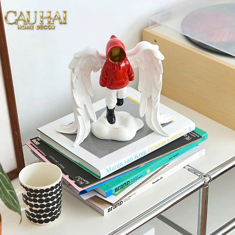 TƯỢNG URBAN STREET ART ANGEL RED HOOD SERAPHIM - CẬU HAI HOME DECOR