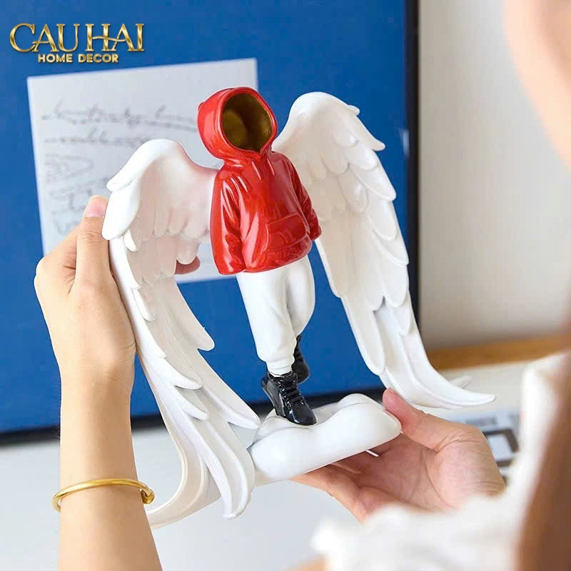 TƯỢNG URBAN STREET ART ANGEL RED HOOD SERAPHIM - CẬU HAI HOME DECOR