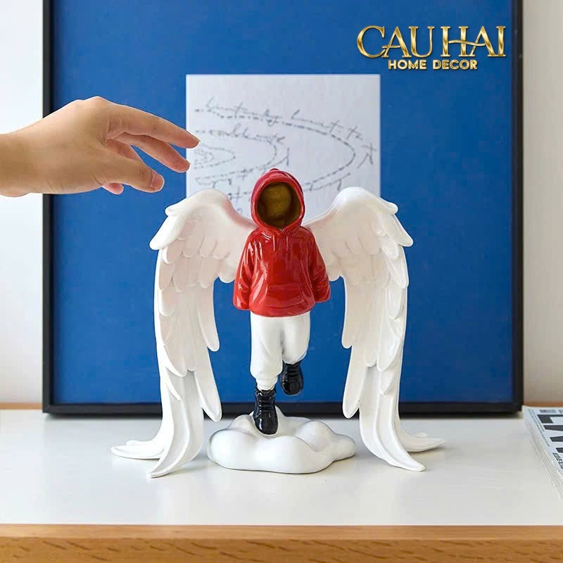 TƯỢNG URBAN STREET ART ANGEL RED HOOD SERAPHIM - CẬU HAI HOME DECOR