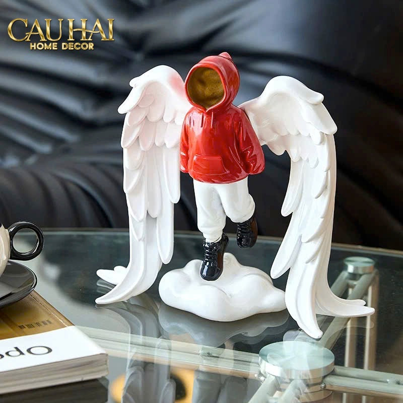 TƯỢNG URBAN STREET ART ANGEL RED HOOD SERAPHIM - CẬU HAI HOME DECOR