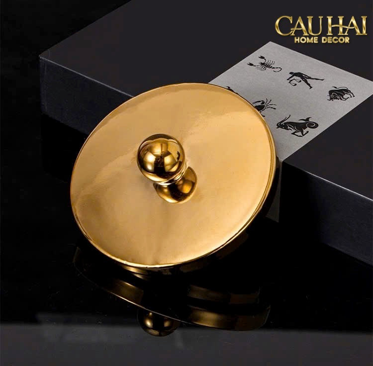 SET 2 BÌNH LỌ IMPÉRIALE BASTION ARMORY NOIR-GOLD VESSEL - CẬU HAI HOME DECOR