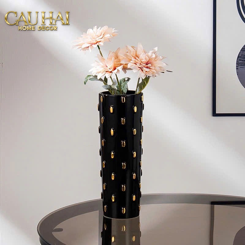 SET 2 BÌNH LỌ IMPÉRIALE BASTION ARMORY NOIR-GOLD VESSEL - CẬU HAI HOME DECOR