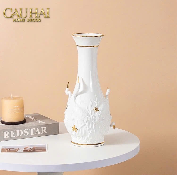 HOME COUTURE - BÌNH HOA THIÊN NGA - ODETTE IMPÉRIALE SWAN PRINCESS VASE H31 - CẬU HAI HOME DECOR