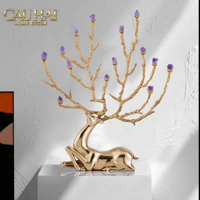 HOME COUTURE - TƯỢNG LÚA MÌ BRASSON ÉPI DORÉ AMÉTHYSTE PREMIÈRE GALERIE - CẬU HAI HOME DECOR