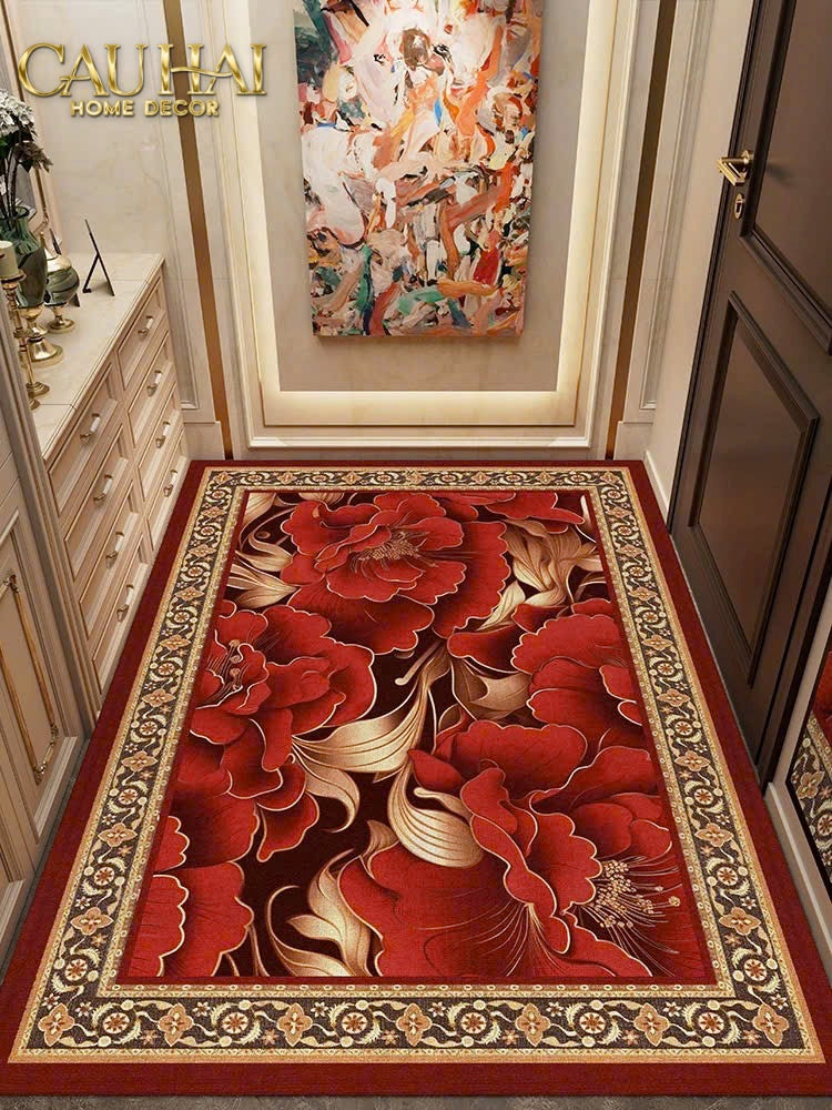 THẢM CỬA NHUNG BỈ 100X140 - LUXUEUX VELOUR TAPIS PIVOINE DU PALAIS - CẬU HAI HOME DECOR