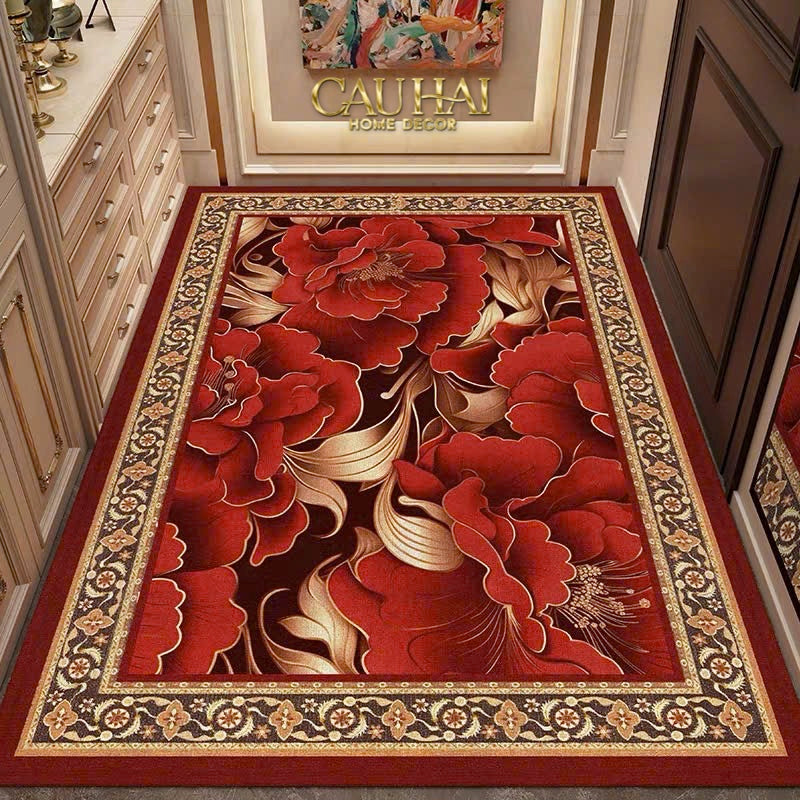 THẢM CỬA NHUNG BỈ 100X140 - LUXUEUX VELOUR TAPIS PIVOINE DU PALAIS - CẬU HAI HOME DECOR