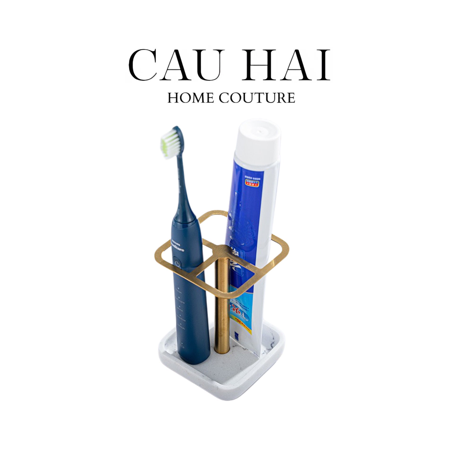 GIÁ ĐỂ BÀN CHẢI ELEGANT BATHROOM STAND - CẬU HAI HOME DECOR