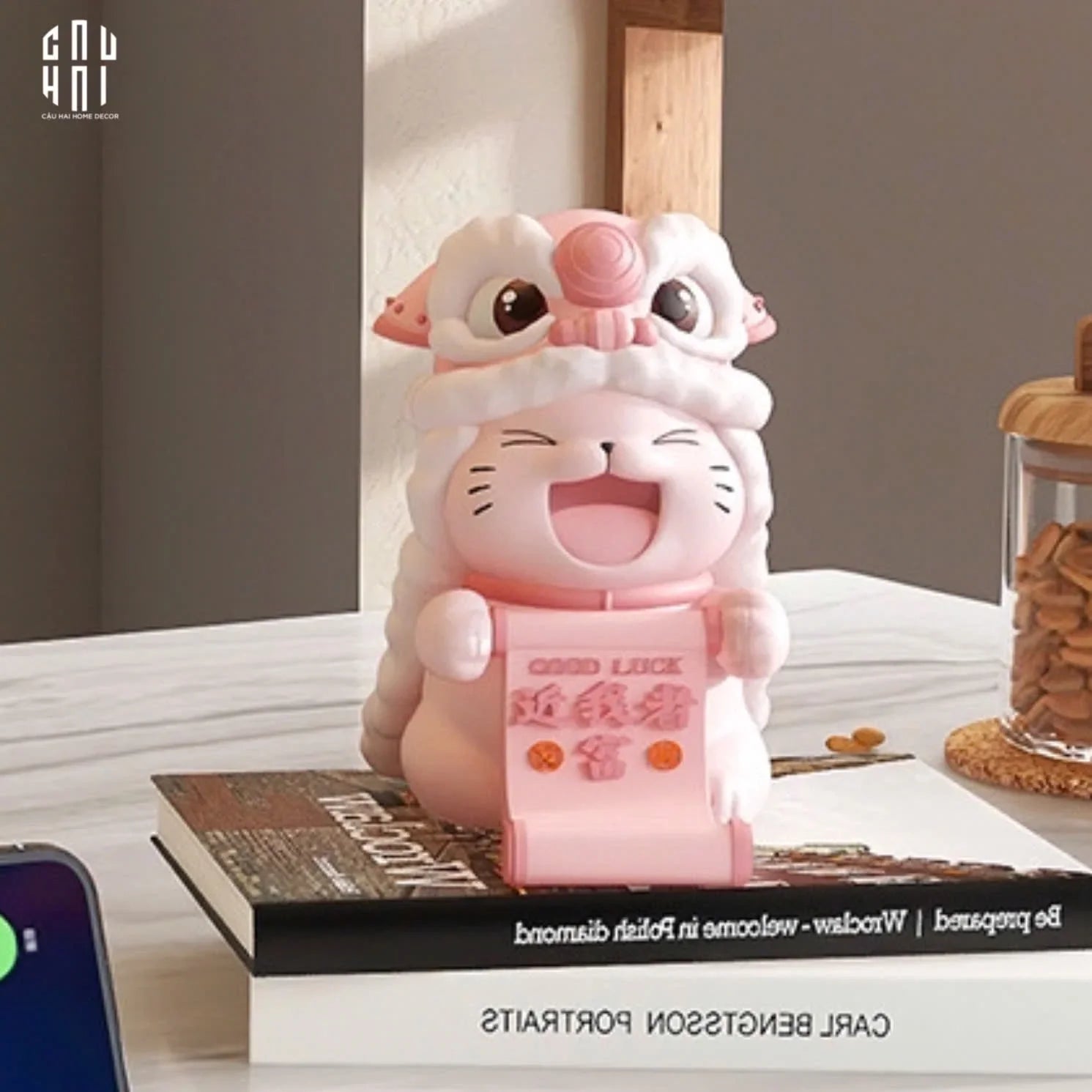 Giá Đỡ Điện Thoại Little Lucky Kitty-CẬU HAI HOME DECOR