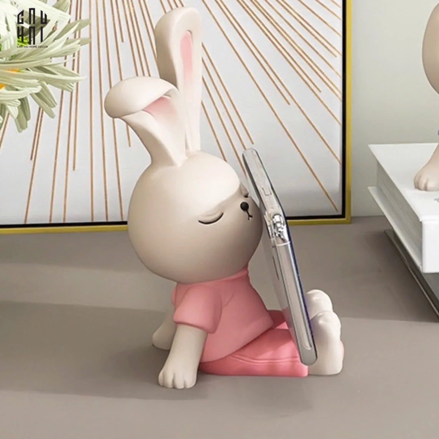 Giá Đỡ Điện Thoại Little Pink Bunny-CẬU HAI HOME DECOR