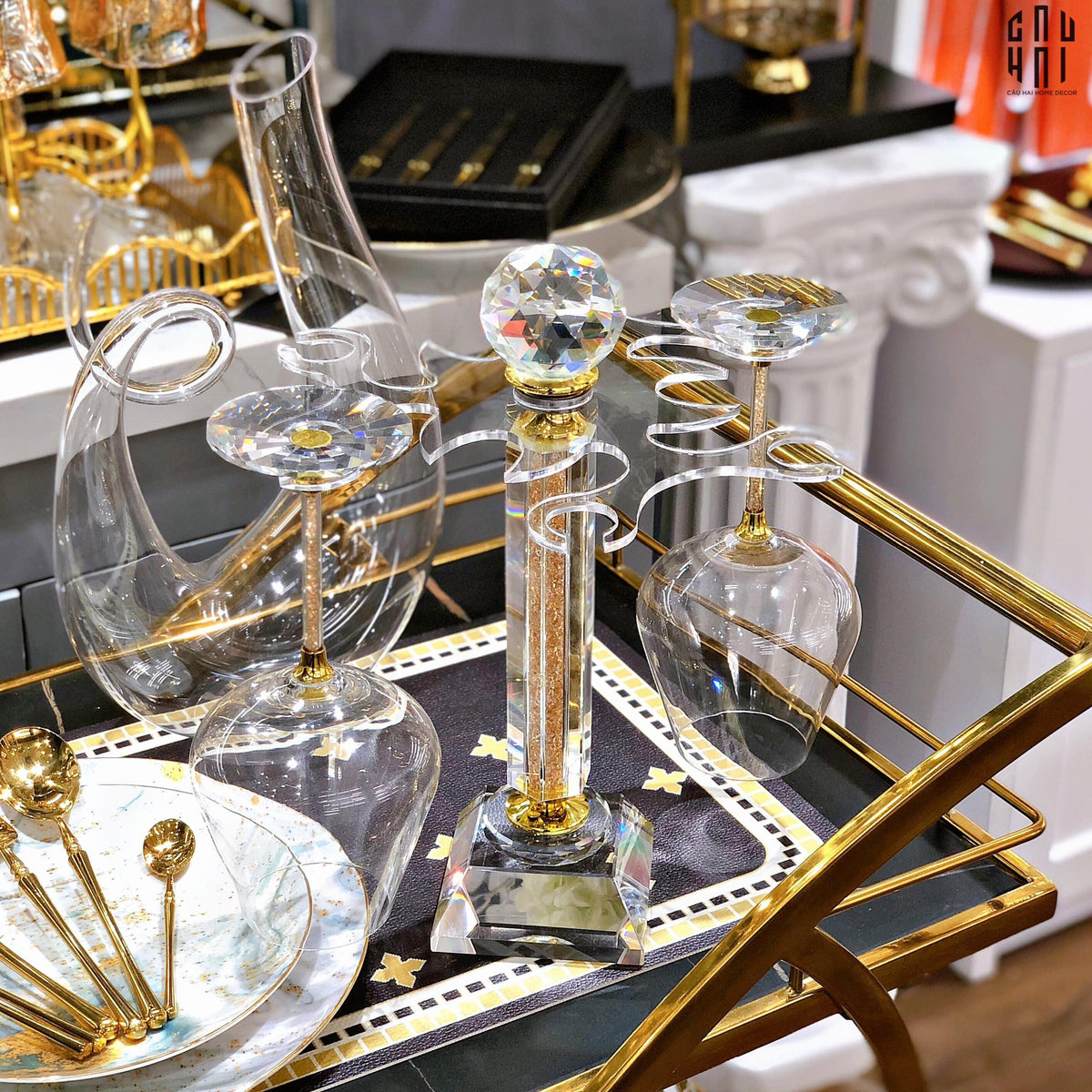 Giá Treo Ly Vang Glorious Oxford Crystal Rack-LY THỦY TINH-Đối tác tại Trung Quốc theo từng đơn đặt hàng-CẬU HAI HOME DECOR