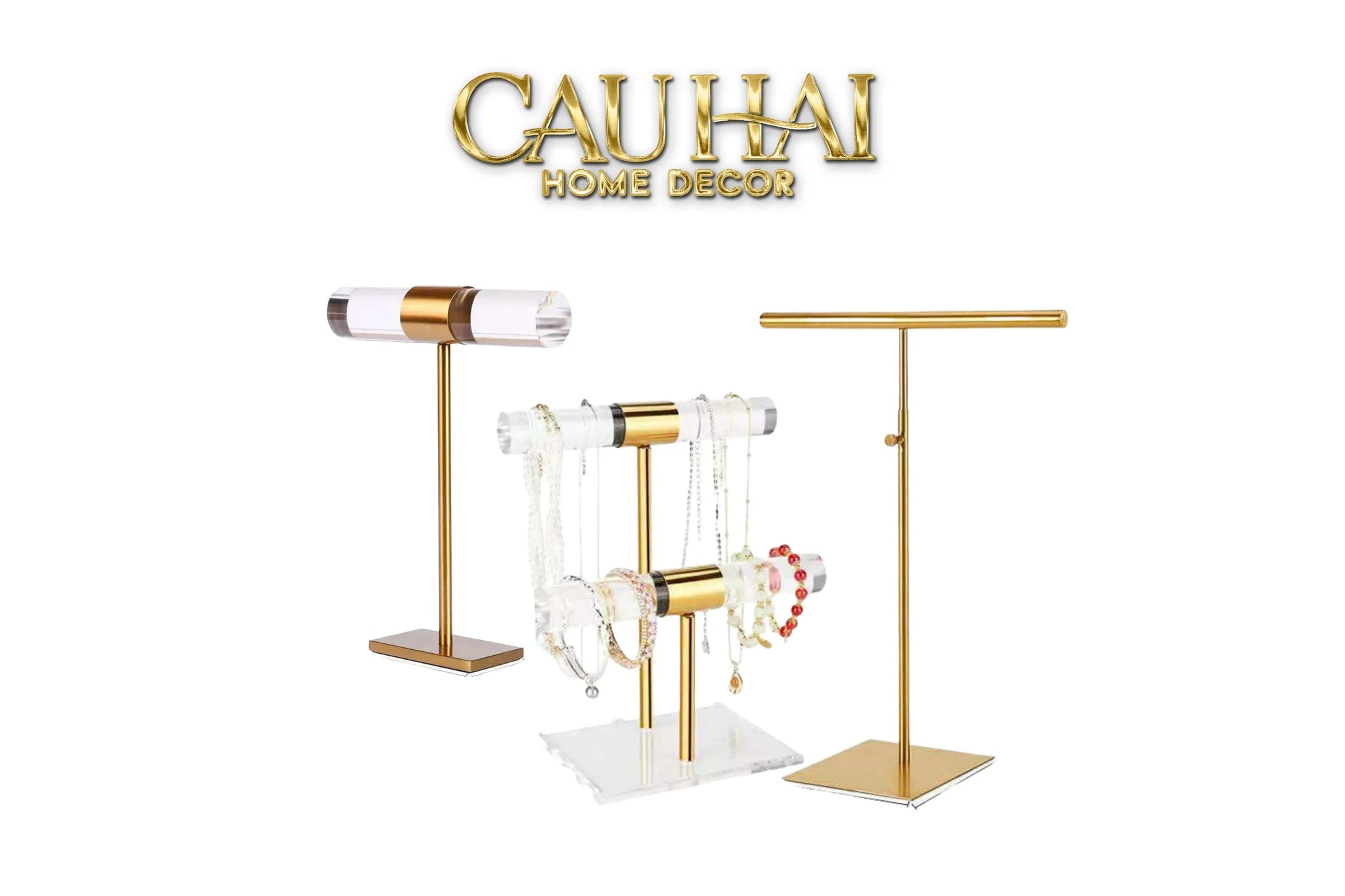 Giá Treo Túi Chữ T Stainless Steel & Acrylic-CẬU HAI HOME DECOR