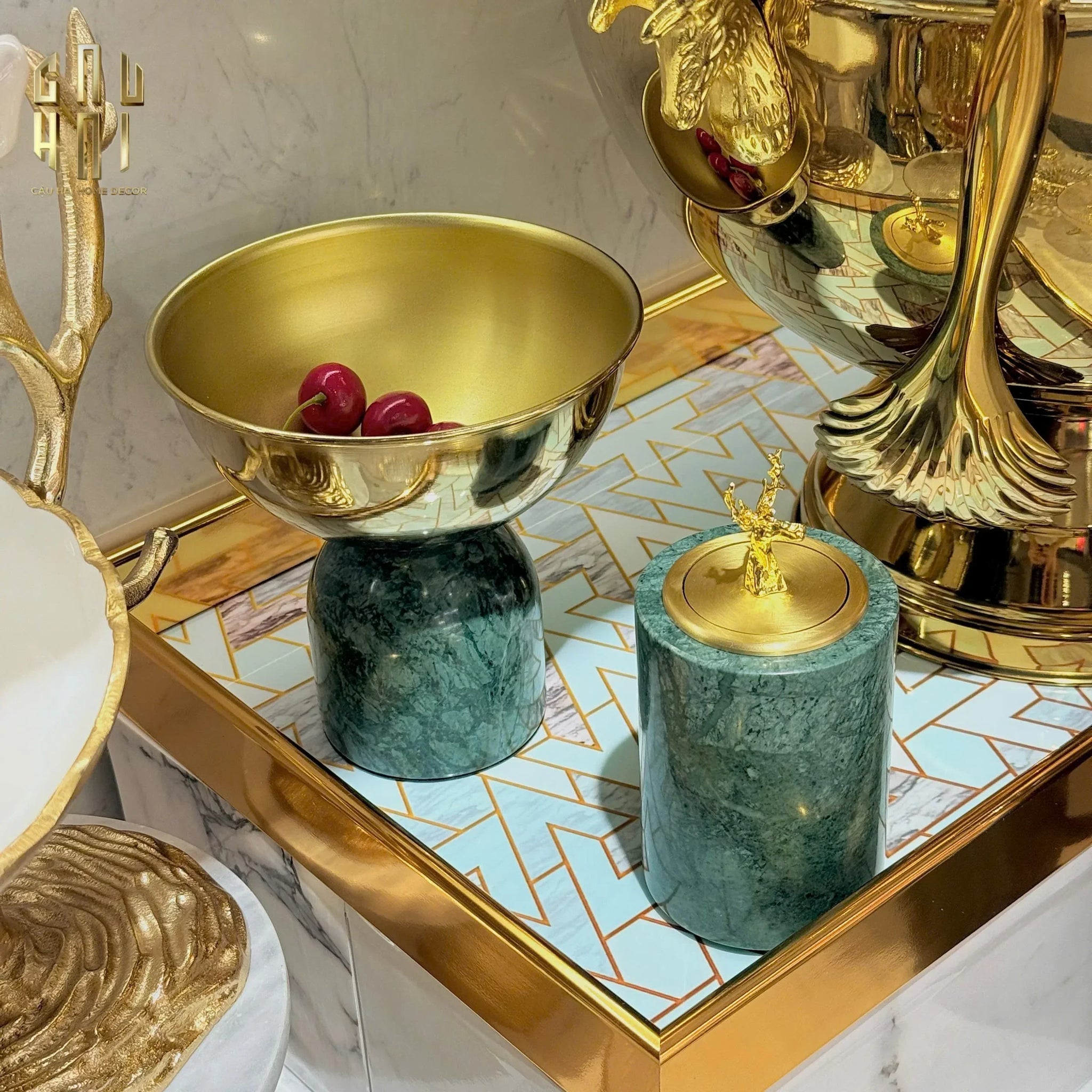 GILDED FRUIT BOWL DOS À DOS SS25 GLOSSY - CẬU HAI HOME DECOR