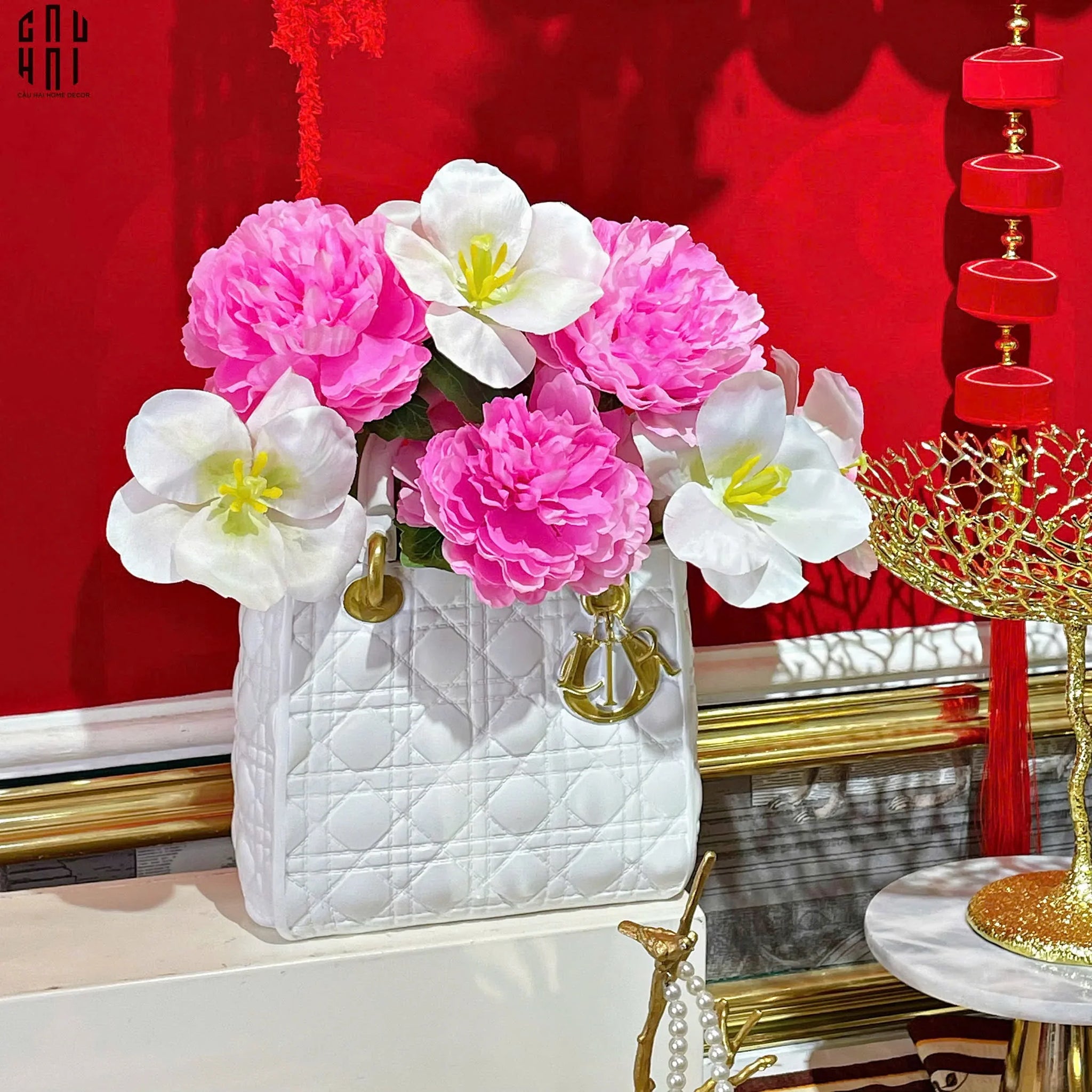 Giỏ Cắm Hoa Composite D.O-CẬU HAI HOME DECOR