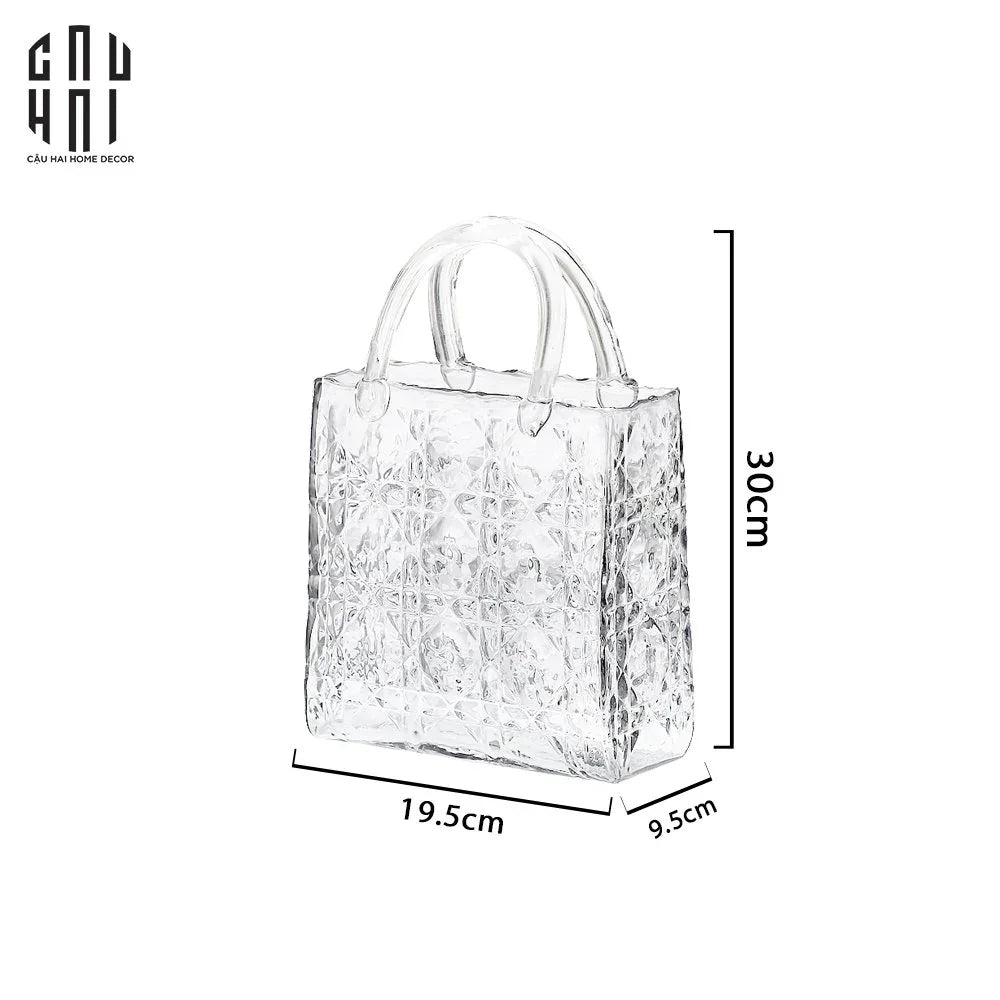 Giỏ Hoa Thuỷ Tinh White D.O-CẬU HAI HOME DECOR