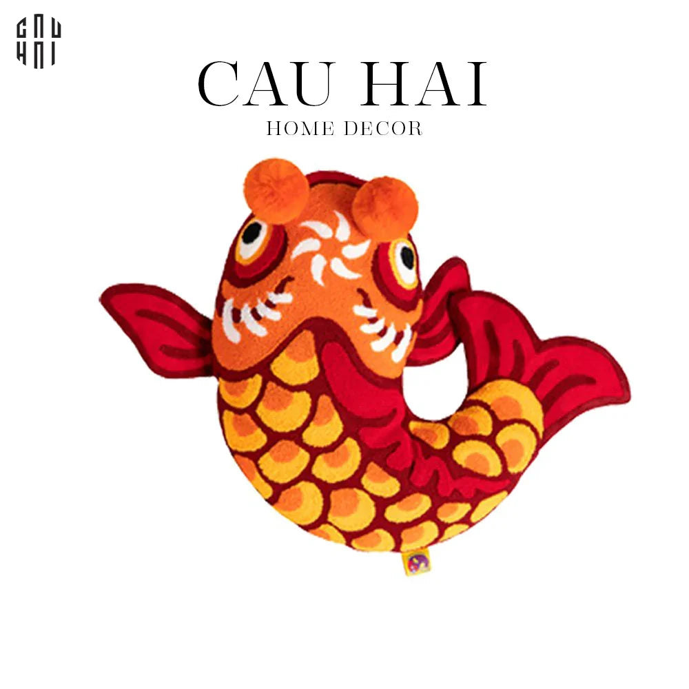 GỐI CÁ CHÉP HÓA RỒNG 56CM Up-CẬU HAI HOME DECOR