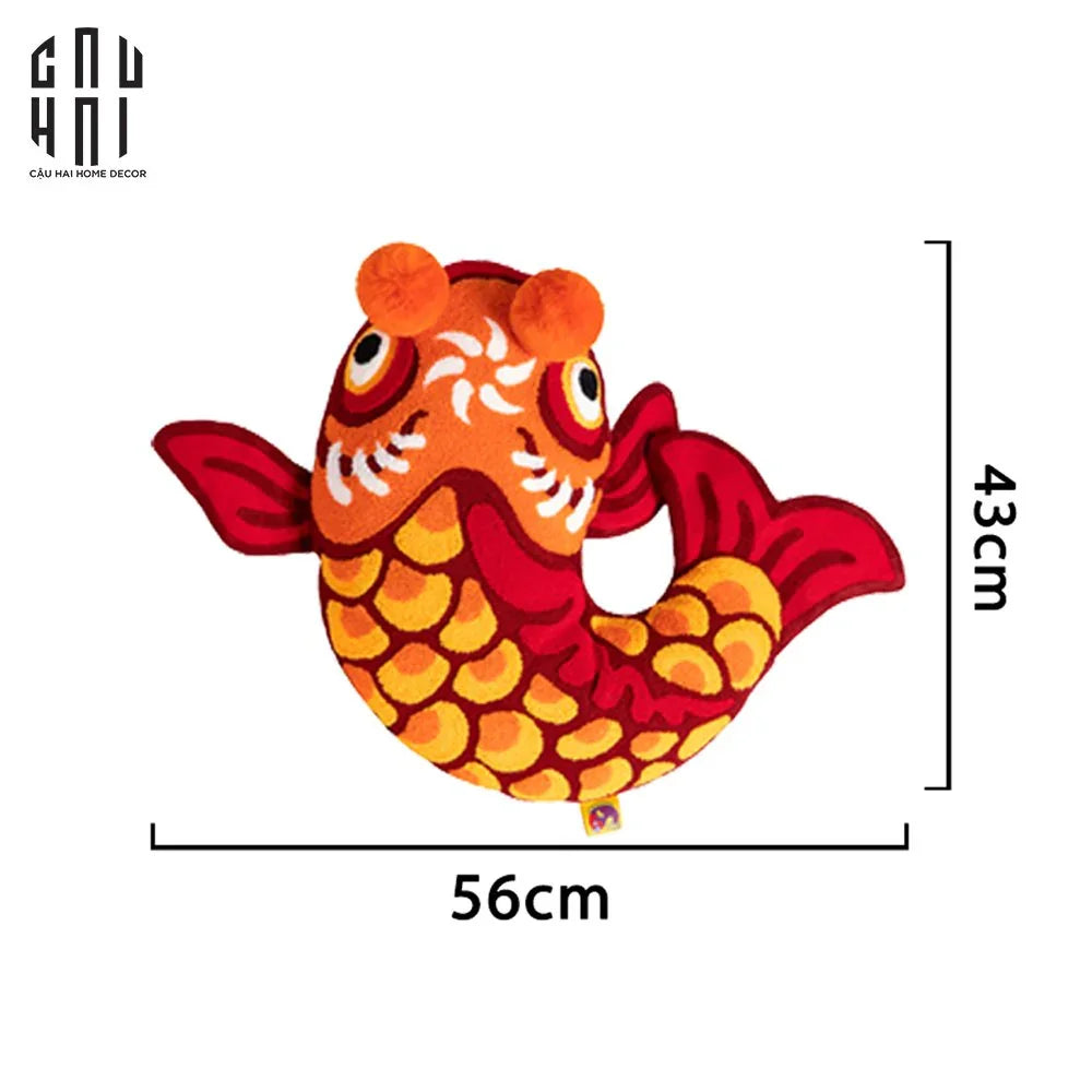 GỐI CÁ CHÉP HÓA RỒNG 56CM Up-CẬU HAI HOME DECOR