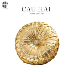 Gối Da Bóng Stunning Kelly - Gold-CẬU HAI HOME DECOR