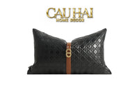 Gối Da D.O Cannage Belt Savoir 30X50-CẬU HAI HOME DECOR