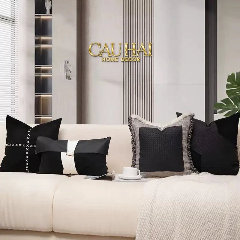 Gối Da Tweed Lux Leather Savoir Ensemble 30X50-CẬU HAI HOME DECOR