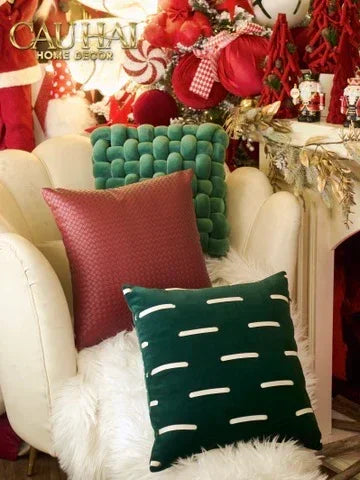 Gối Đan Sweet Burgundy Biscuits-VỎ GỐI-Đối tác tại Trung Quốc theo từng đơn đặt hàng-CẬU HAI HOME DECOR