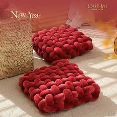 Gối Đan Sweet Burgundy Biscuits-CẬU HAI HOME DECOR