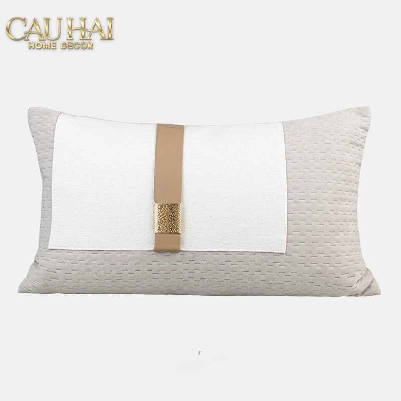 Gối Dệt Vân Équestre Boucle D’Or Greige 30*50-VỎ GỐI SOFA-CẬU HAI HOME DECOR-CẬU HAI HOME DECOR