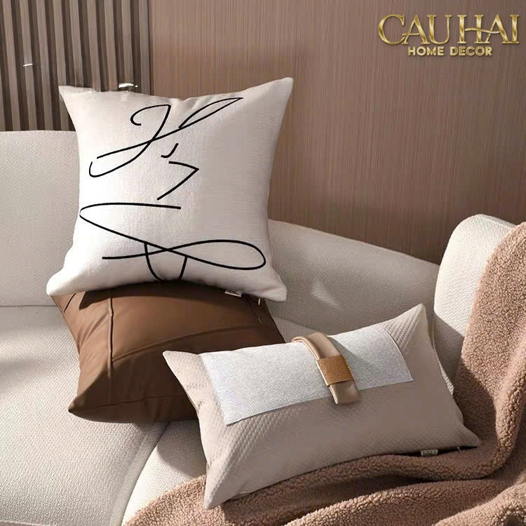 Gối Dệt Vân Équestre Boucle D’Or Greige 30*50-VỎ GỐI SOFA-CẬU HAI HOME DECOR-CẬU HAI HOME DECOR