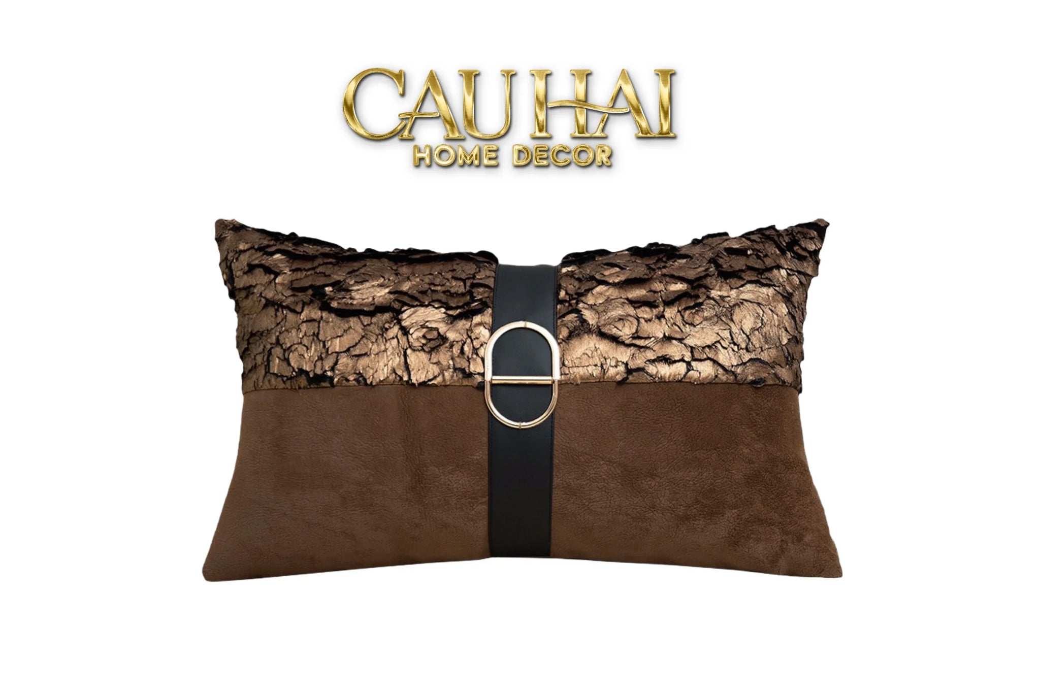Gối Jacquard Galliano D’Or Bronze Leather 30X50-CẬU HAI HOME DECOR