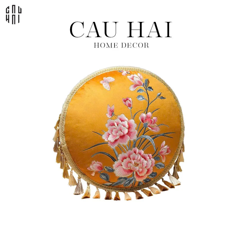 GỐI NHUNG HOẠ TIẾT KIM HƯNG PHÁT 45.-CẬU HAI HOME DECOR