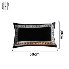 Gối Sofa Nhung Crochet - Noir 30X50Cm-CẬU HAI HOME DECOR
