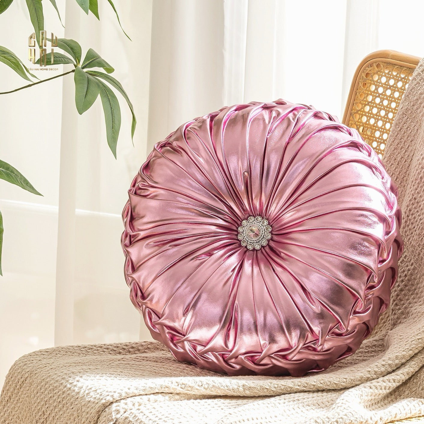 GỐI DA BÓNG STUNNING KELLY - ROSE 45-CẬU HAI HOME DECOR