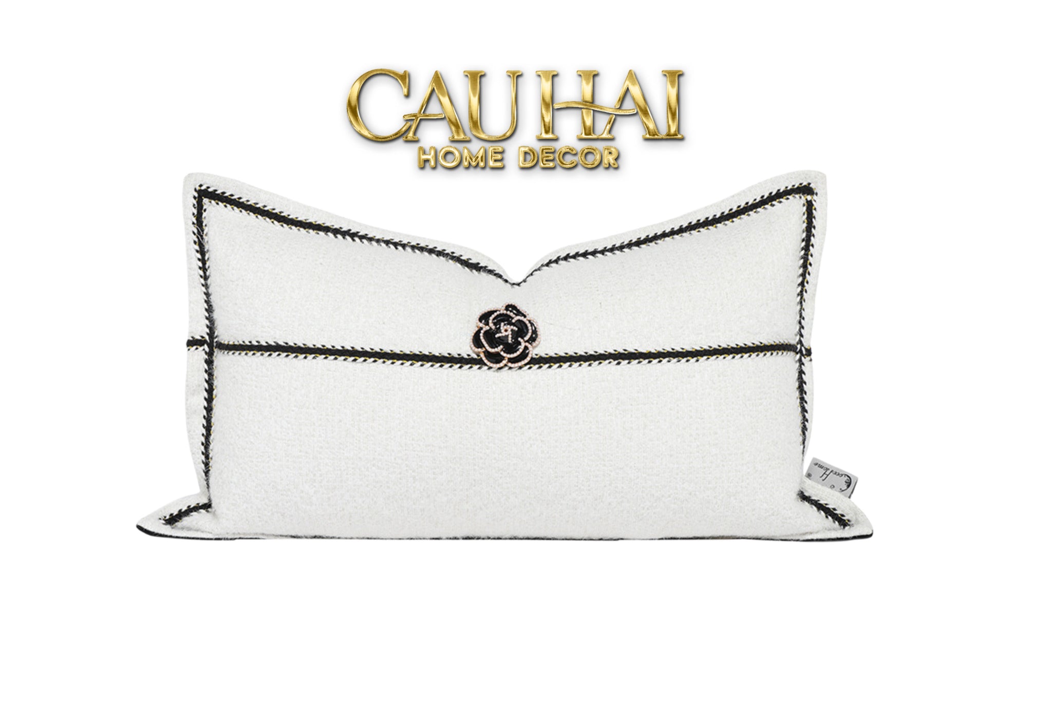 GỐI TWEED WHITE CAMÉLIA 30x50-CẬU HAI HOME DECOR