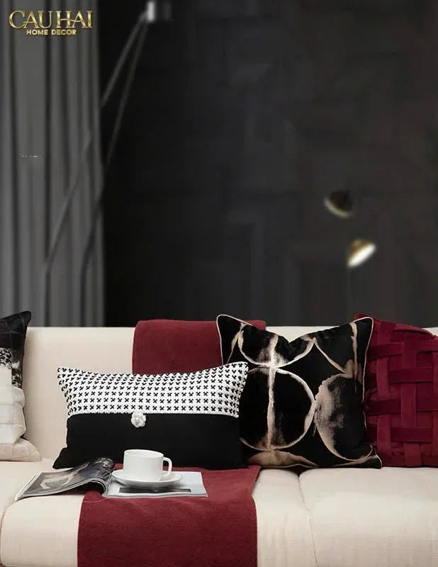 Gối Velvet Tweed Camélia Mystique 30X50-CẬU HAI HOME DECOR