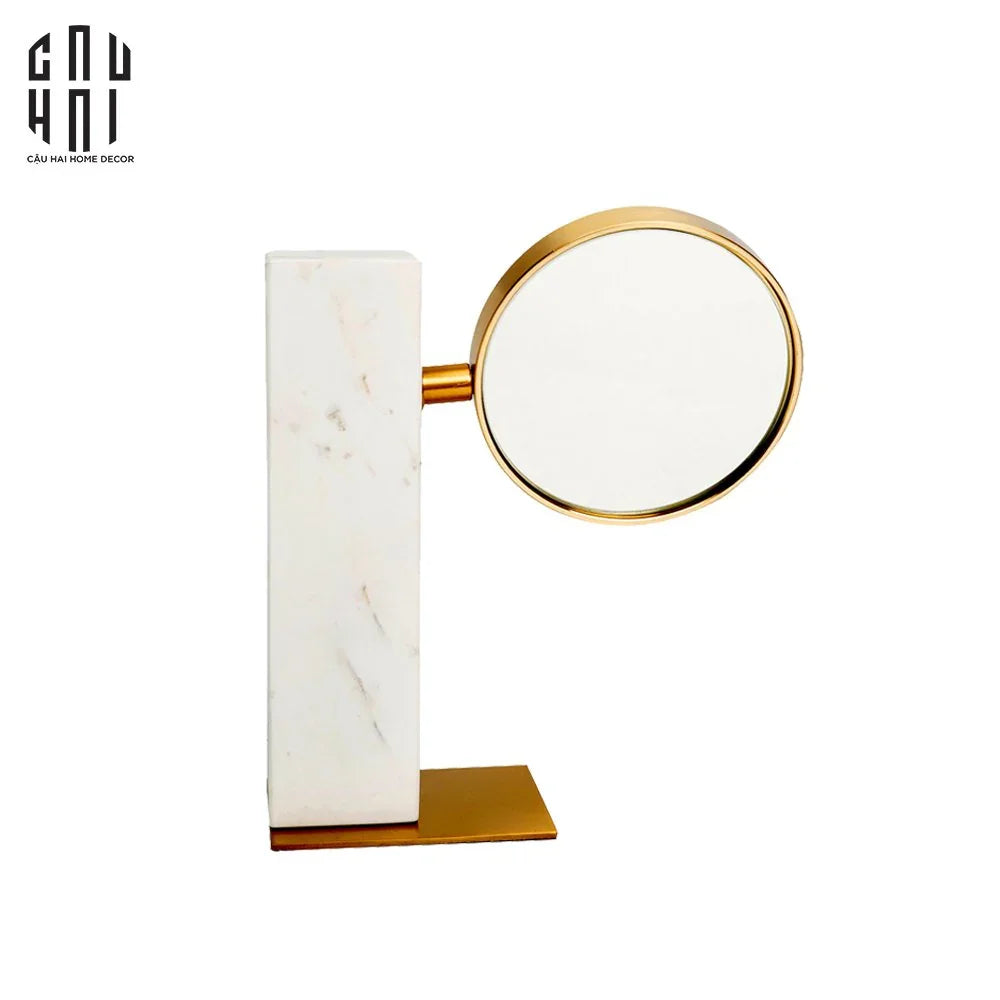 GƯƠNG TRANG ĐIỂM ĐỂ BÀN MARBLE GOLDEN MIRROR SS22-CẬU HAI HOME DECOR