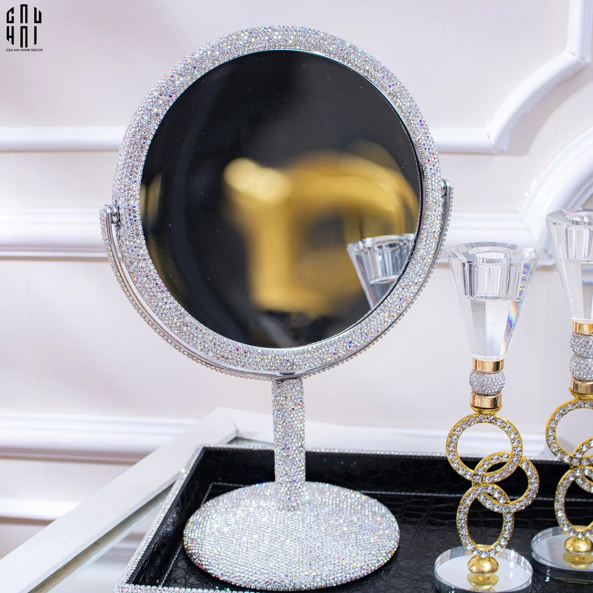 GƯƠNG TRANG ĐIỂM DIAMOND BLING BLING SS25-CẬU HAI HOME DECOR