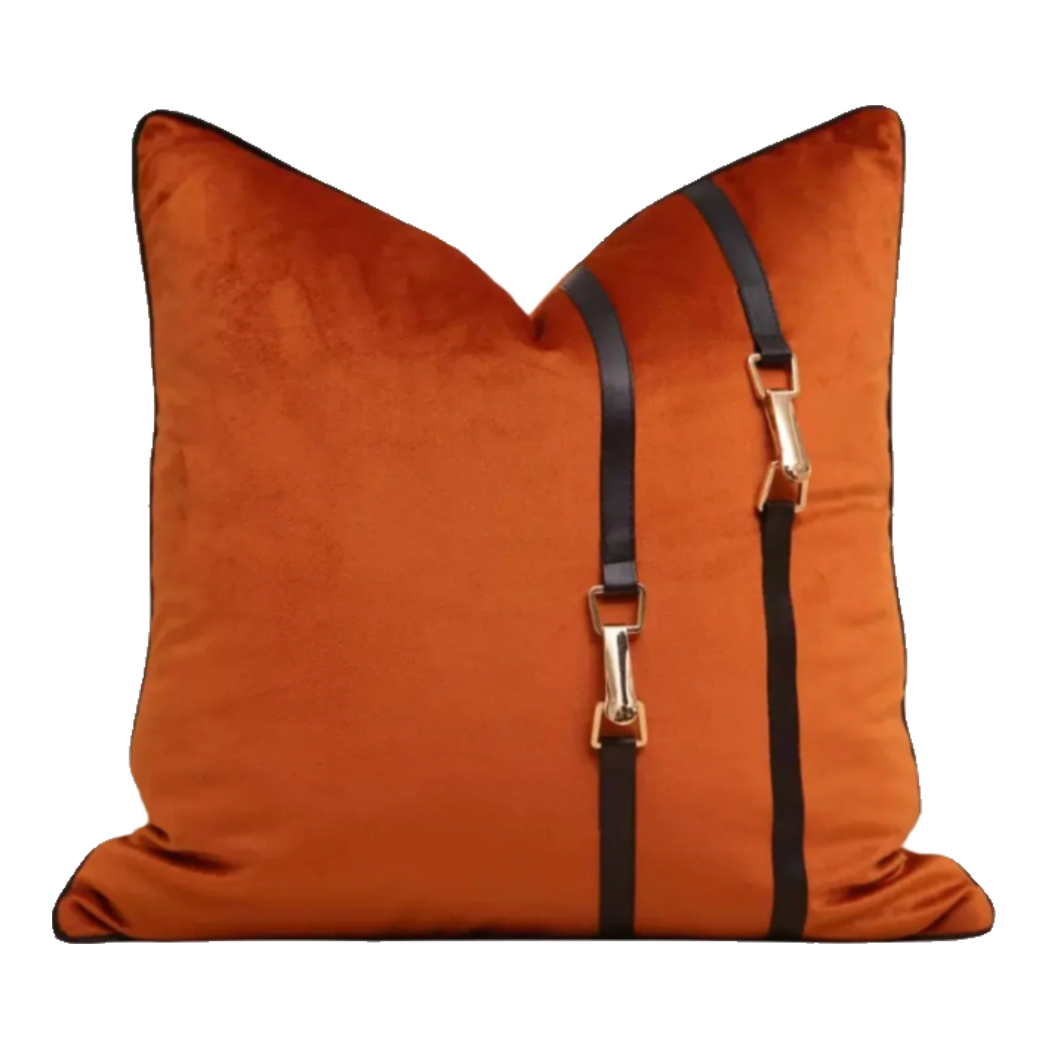 Vỏ Gối Équestre Harnais - Burnt Sienna 45-VỎ GỐI-Đối tác tại Trung Quốc theo từng đơn đặt hàng-CẬU HAI HOME DECOR